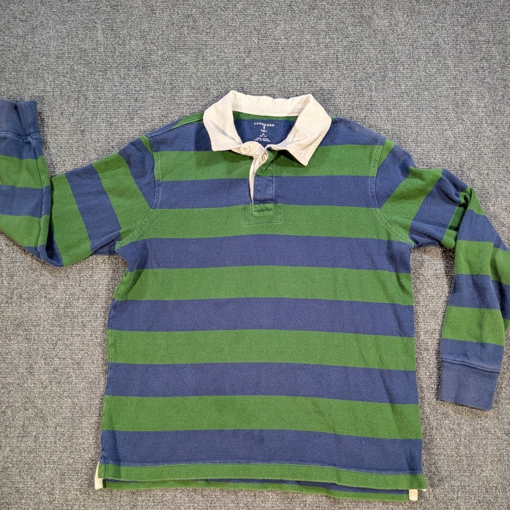 Lands End Rugby Shirt Kids Size M 10-12